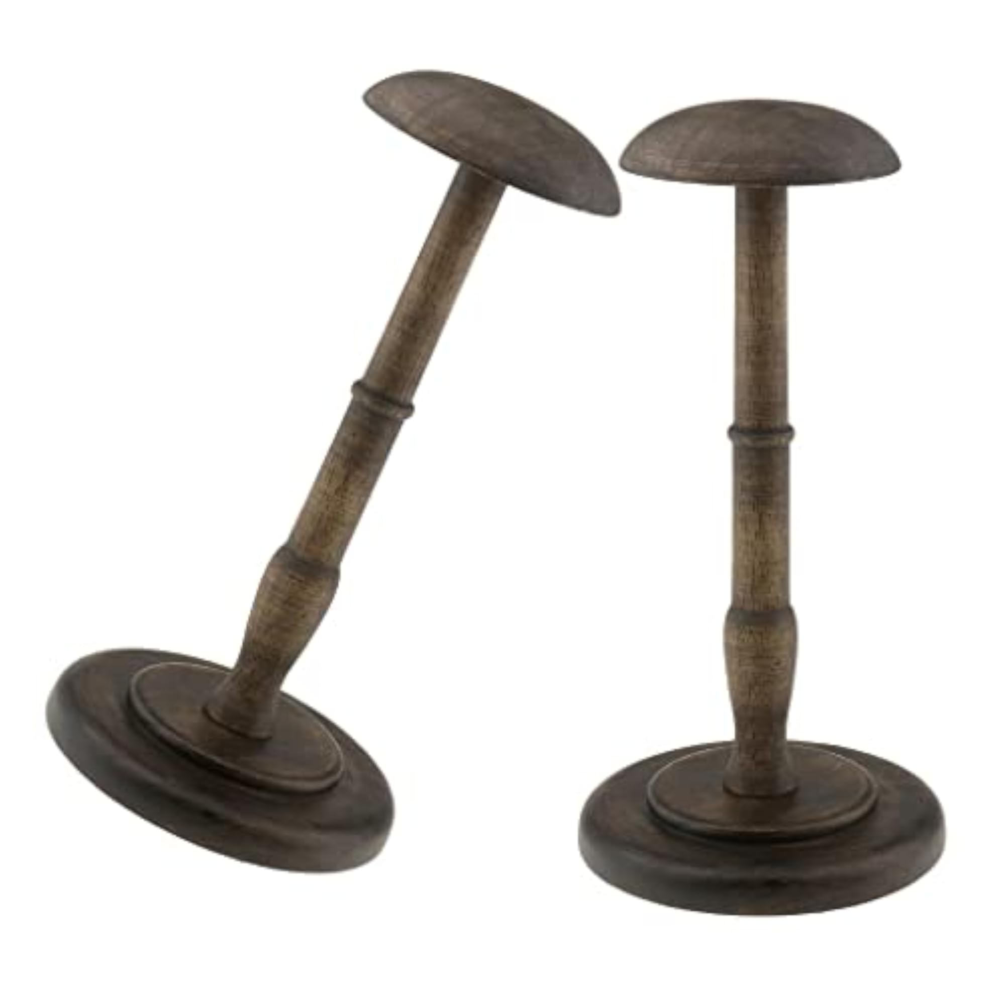 2 Pcs Dome Shaped Wooden Cap Hat Holder Display Stand