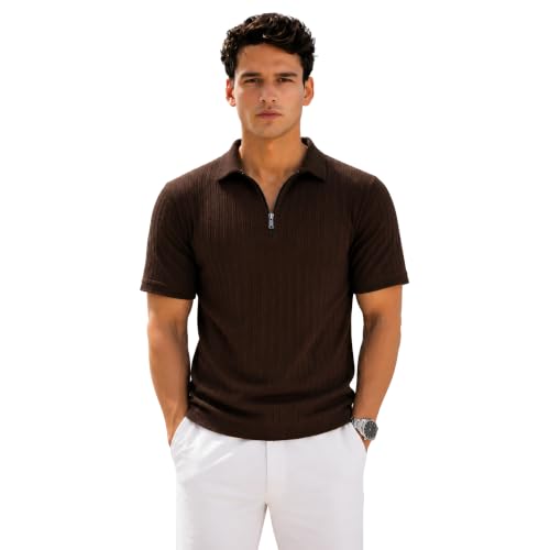 Image of Preneum Men's Polo T‑Shirt | Comfortable Rich Polycotton, Band Collar, Regular Fit | Stylish & Premium All Day Wear (Available in Plus Sizes)