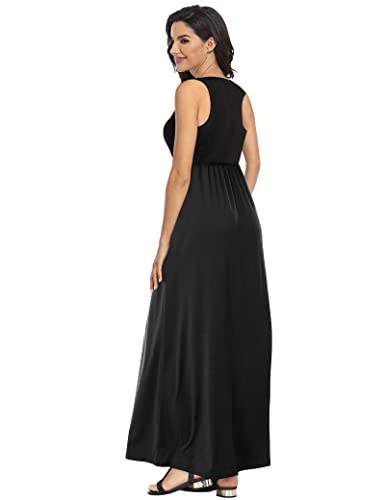 Image of Lacavocor Womens Summer Maxi Dress Tank Top Sleeveless Long Dresses