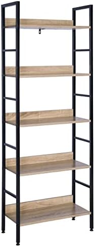 Libreria Moderna WOLTU 122cm - Con Cassetti E Ante, In Legno E Metallo, Rovere Chiaro - Foto 5