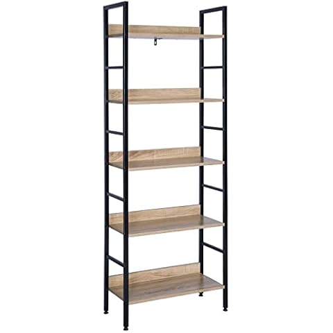 WOLTU Standregal Hochregal Bücherregal Metallregal Schuhregal Badregal Blumentreppe aus Holz und Stahl Cover