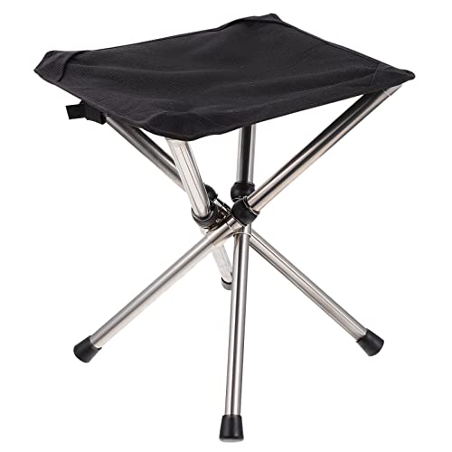 OSOLADY 1Pc Portable Folding Stool Compact Outdoor Chair with Durable Stainless Steel Design for Fishing Camping Hiking and Travel Lightweight and Easy to Carry