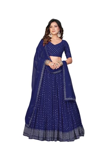 Traditional Georgette Lehenga Choli Indian ready to wear Flared with stitched blouse for Diwali/Navratri