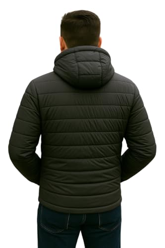 Image of Leebonee Mens Solid Quilted Puffer Jacket with Hood