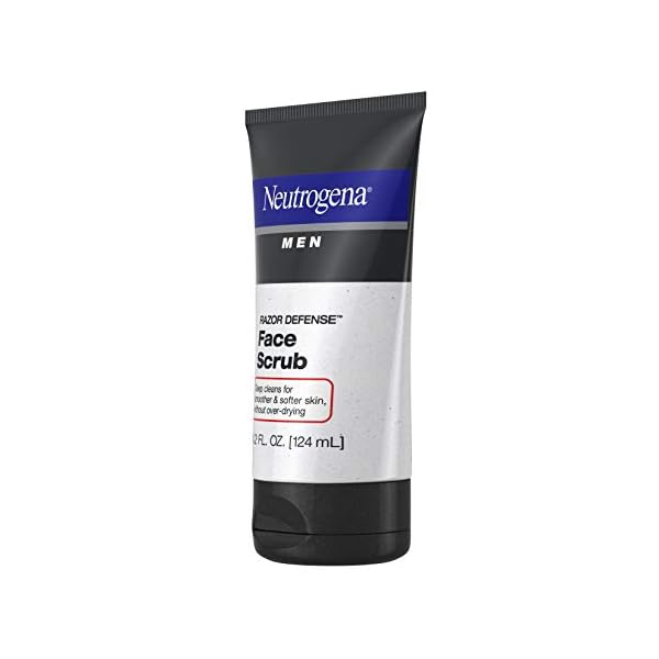 Neutrogena Men Exfoliating Razor Defense Daily Shave Face Scrub, Conditioning Facial Cleanser for Smoother Skin & Less Razor Irritation, Dye-Free, 4.2 fl. oz (Pack of 3)