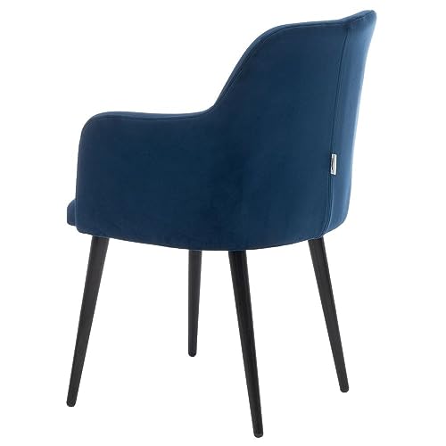 Image of Wakefit Darcy Lounge Chair (Pine Wood, Velvet Blue)