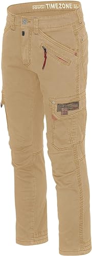 Timezone RogerTZ Roger - Pantalones cargo para hombre, estilo informal, azul caqui, 33W x 30L