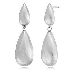 Silver Brushed Teardrop