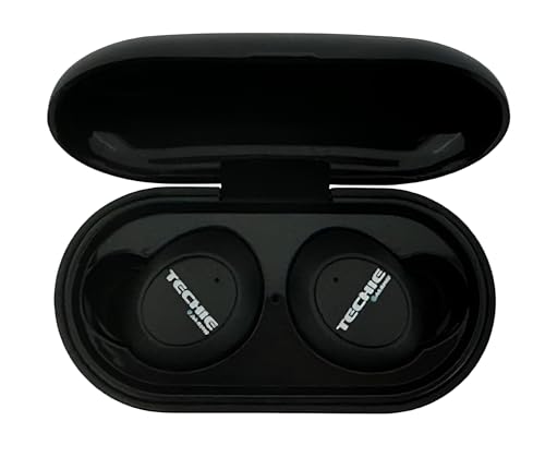Techie Audio Wireless In-Ear Earphones with Stereo Sound, Long Battery Life, Inbuild Microphone, Waterproof Design. Comfort Fit for Sporty activities & Perfect Present for All