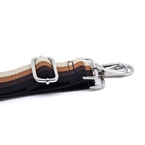 Image of S&loyoe Silver bucklePurse Straps Replacement Crossbody Bag Strap Adjustable Wide Guitar Straps for Handbags 1.5inch (Tricolor03 Silver)