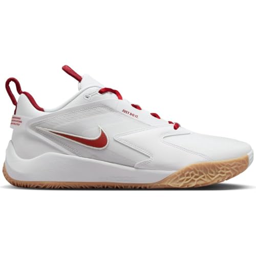 Nike HyperAce 3 Volleyball Shoes (FQ7074-100, White/Photon Dust/Team Crimson) Size 8.5