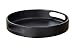 Produktbild WENKO Drehbares Tablett Susie, 360° drehbar und umrandet, mit praktischen Haltegriffen zum sicheren Tragen, aus pulverbeschichtetem Metall (B/TxH): Ø 26 x 6 cm, Schwarz
