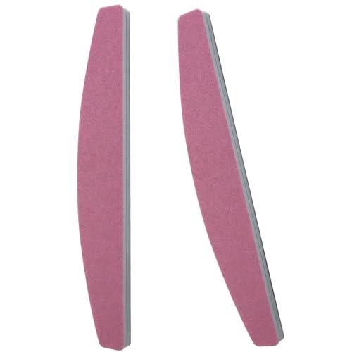 120/180 Grit Washable Nail Files Set 2Pcs Professional Double-Sided Nail File for Manicurist Half-Moon Nails Buffer Files for Home Salon