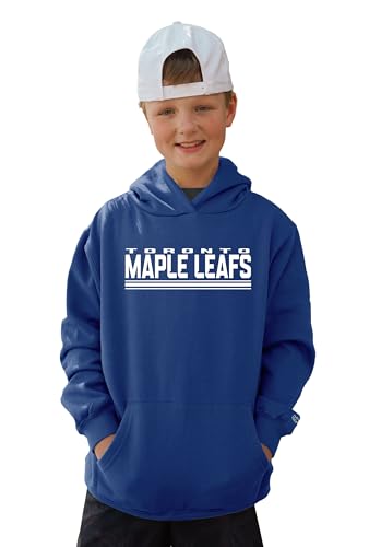 Blue 84 Toronto Maple Leafs NHL Officially Licensed Youth Hooded Sweatshirt Twill Embroidery, Medium Team Color