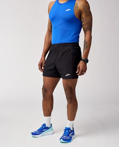 Brooks Men's Journey 5" Short, Lightweight, Supportive Fit Athletic Shorts with Brief Liner & Secure Storage4