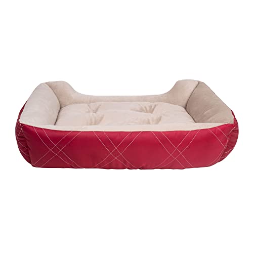 Long Rich All Season Rectangle Pet Bed, Burgundy, 25X21 Inches (Pack Of 1) #TOP4