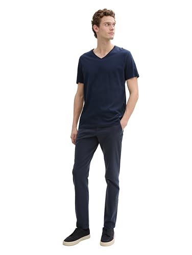 TOM TAILOR Herren T-Shirt mit V-Ausschnitt im Doppelpack, 10302 - Dark Blue, M – Ansicht 4