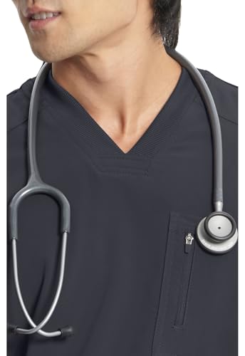 Image of Cherokee Infinity Mens Scrubs Top V-Neck Modern Fit 2 Pocket 360 Stretch