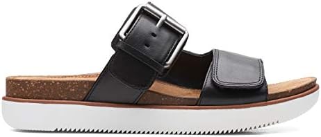 Clarks Women's Elayne Ease Slide Sandal, Black Leather, 9 | Image 1