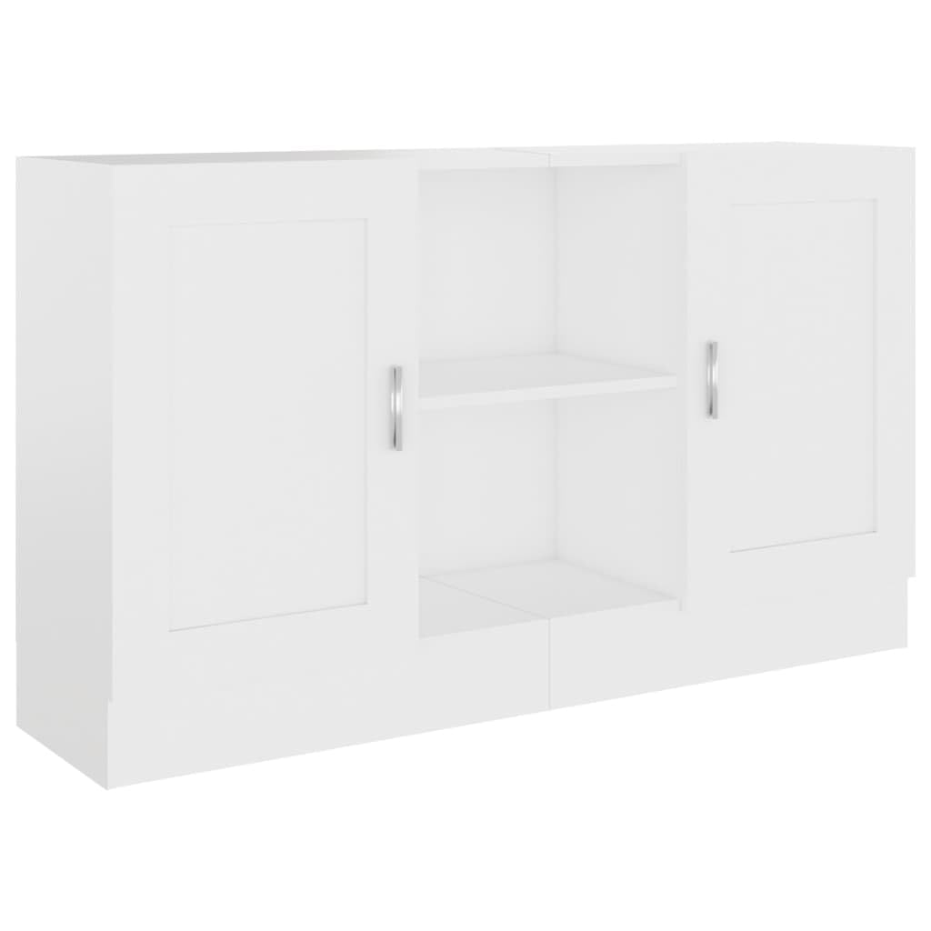 Aparador blanco, 120 x 30,5 x 70 cm, material a base de madera, con 2 estantes y 2 puertas, muebles duraderos para guardar dispositivos multimedia y decoración, armario robusto para pasillo