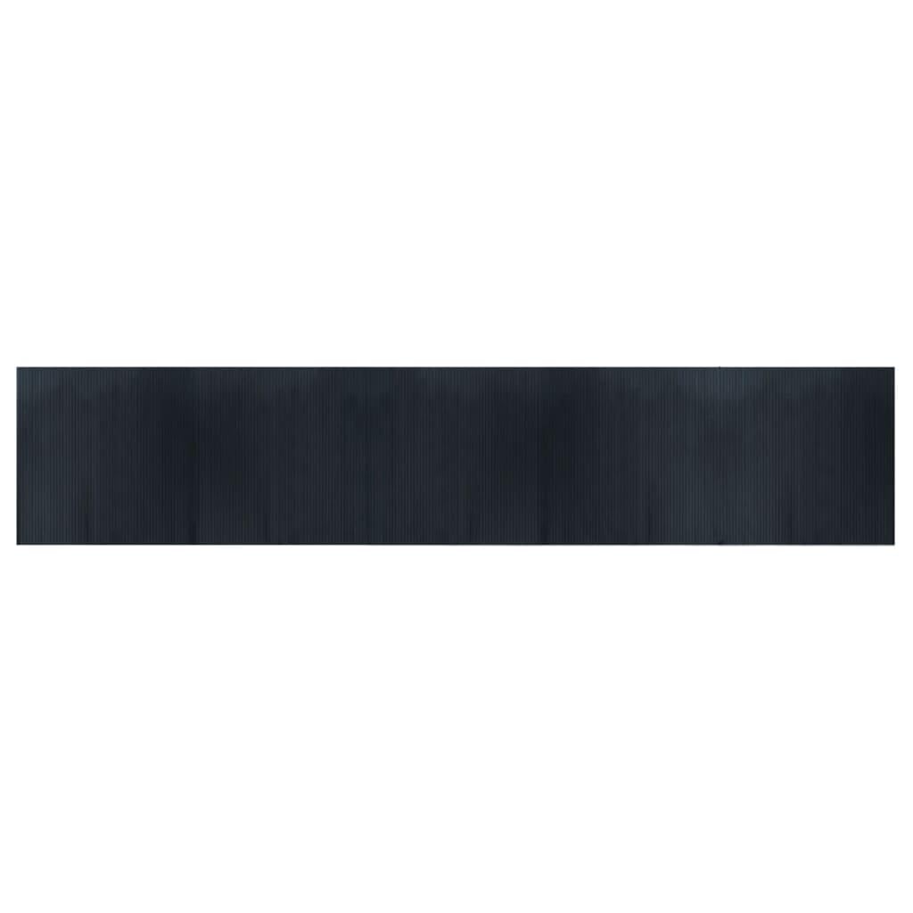 Tapis en bambou gris 100x500 cm antidérapant pour couloir et salon