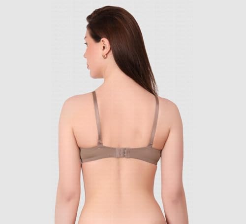 Image of Brachy Women's Every Day's Padded Underwired Demi Cup Bra T Shirt Padded Underwired Pushup Bra 85% Poly Cotton, 15% Elastane