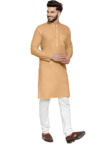 Image of Men's Cotton Blend Kurta Pyjama Set