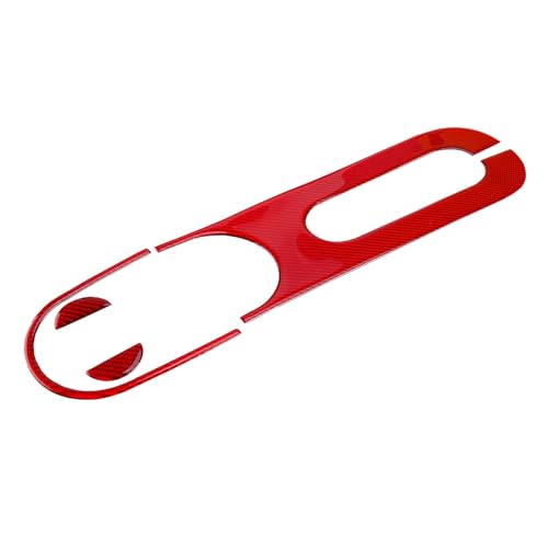 HIKNNE Qizm Car Central Control Hand Brake Panel Cover Trim Decorative Fit for Fiat 500 2012-2015 Red Carbon Fiber