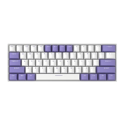 KIMOCA メカニカルキーボード 60%英語配列 61キー 無線＆有線 茶軸 RGBライト 3台同時接続 3モード対応 Bluetooth/2.4GHz/USB 3000mAhバッテリー フルキー ホットスワップ 日本語取説 Windows/Mac/iOS対応 (ブルーベリー, 茶軸)