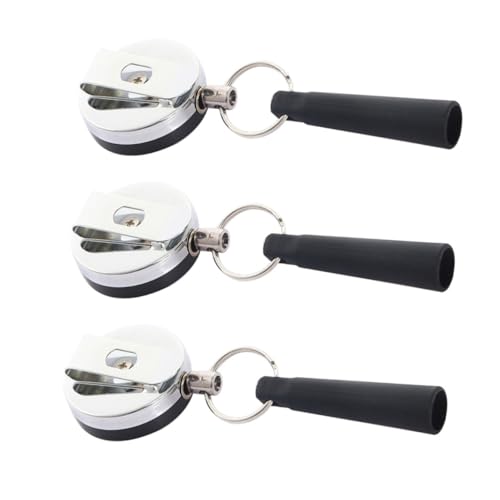 UTHCLO 3 piezas Llaveros Retráctiles con Gancho de Acero Antirrobo y Funda de Silicona para Bolígrafos Resistentes y Prácticos para Actividades al Aire y Diario