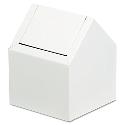 HOSPECO, 2201, Double Entry, Swing Top Floor Receptacle, Metal, White HOSPECO, 2201, Double Entry, Swing Top Floor Receptacle, Metal, White
