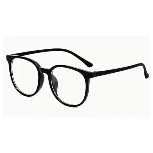 Vintage Blue Light Filter Glasses Clear Ultra-Light Frame Anti Eyestrain UV Glare Eyewear Universal Frame for Women, Bright Black