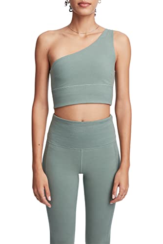 Bandier SJ-SJB10021-Sincerely Jules x The Ivy One Shoulder Bra-Fatigue Green-M