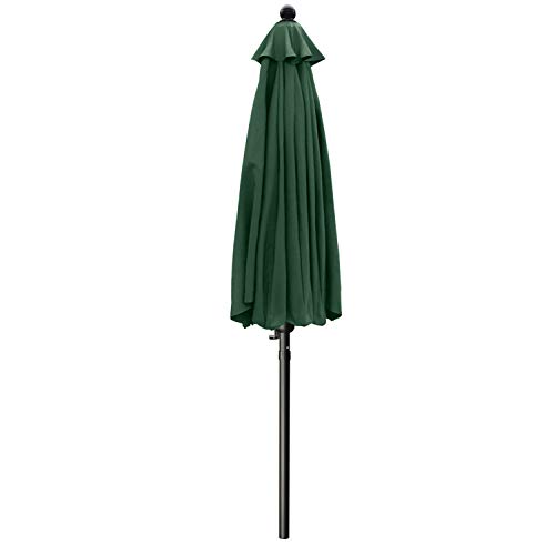 Image of ABCCANOPY 7.5ft Scalloped Patio Umbrella, Outdoor Table Umbrella with Tilt and Crank, Fiberglass Ribs Deck Umbrella for Patio, Pool, Garden, Picnic (Green)