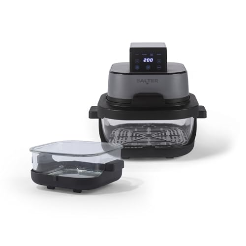 Friteuse à air portable mini cuve 4L et paniers 1.5L avec 4 programmes de cuisson