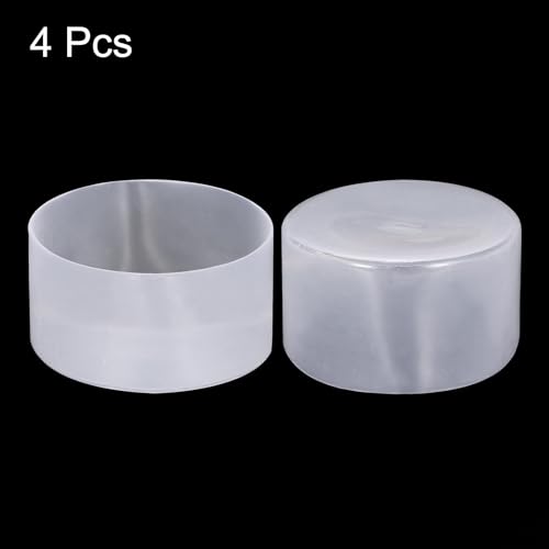 Image of uxcell 4pcs Rubber End Caps 80mm ID Vinyl Round Tube Bolt Cap Cover Screw Thread Protectors Clear, 50mm Height