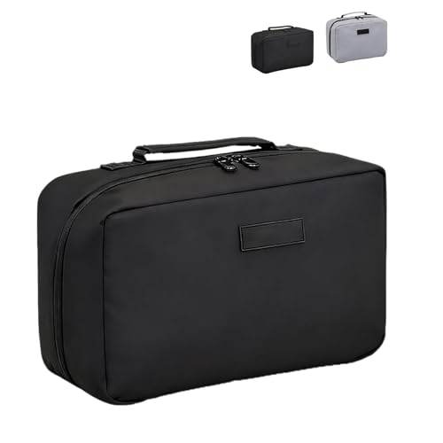 JXBK Elite Accordion Toiletry Bag, Men’s Toiletry Bag Wide Opening, Multi-layer Large Capacity Design, Simple, Waterproof,Wet & Dry Separation Pouches for Travel (Black)