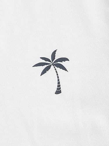 WDIRARA Men's Tropical Print Two Piece Drawstring Beach Shorts Set3