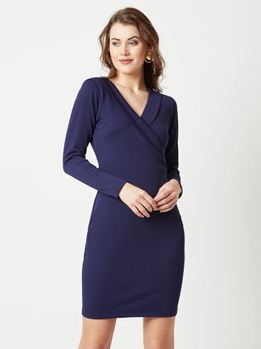 Image of Miss Chase Women's Sleeveless Collared Bodycon Above-Knee Polyester Dress