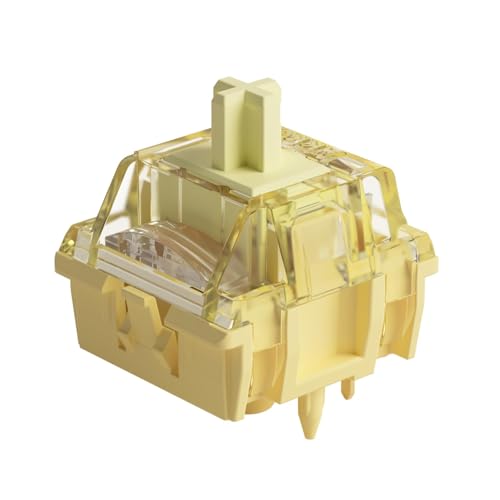 Akko V5 Creamy Yellow Keyboard Switch with LED Diffuser for Mechanical Gaming Keyboard, 5-Pin 50gf...