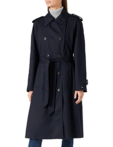Tommy Hilfiger Damen Mantel 1985 Cotton Blend Trench Trenchcoat, Blau...
