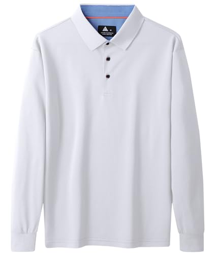 Image of SWISSWELL Long Sleeve Polo Shirts for Men collared Performance Golf Shirts Casual Workwear Office