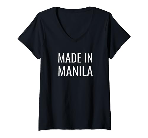 Made in Manila Philippines Filipino Maglietta con Collo a V