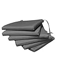 chilly pilley Gartenkissen Stuhlkissen Set Gartenstühle Stuhlauflage Sitzkissen Sitzpolster Auflage Gartensitzkissen Garten Kissen (Set: 6 Kissen, Grau)