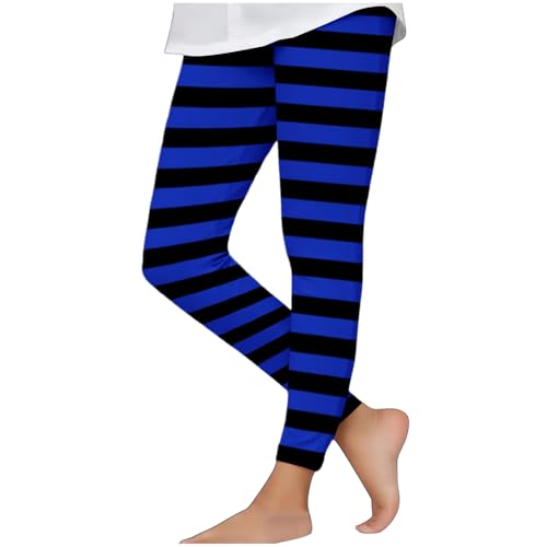 Girls Athletic Striped Leggings Stretchy Seamless Elastic High Waisted Funny Soft Dance Tights for Kids 3-8 Years4