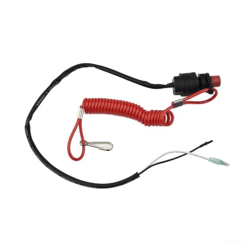 Interruptor de seguridad para motor fuera de borda con cable de sujeción para parada automática del motor cuando el cordón está desenganchado