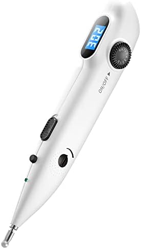 Electronic Acupuncture Pen Electric Meridian Energy Pen Finding Acupuncture Points with 2 Massage Heads Rechargeable Acupuncture Pen 3 Modes 9 Intensity