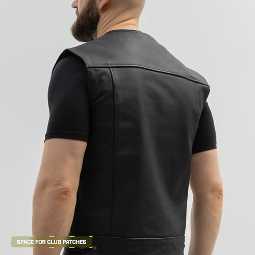 Chaleco de moto de cuero BROGER Blade de 6 bolsillos hasta 10XL 5