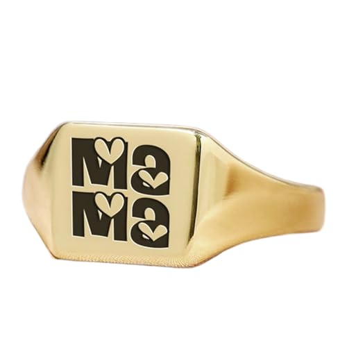 Bague chevalière carrée vintage argent 925 plaqué or hypoallergénique LK_PDR_01827