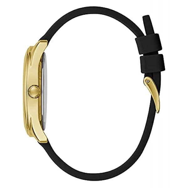 Guess analog armbandsur för kvinnor, piony med silikonarmband bälte svart